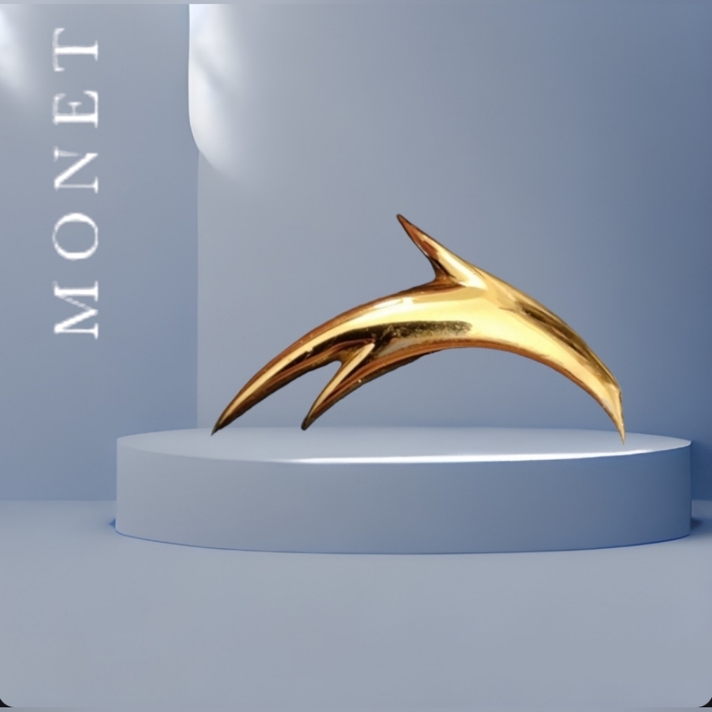 ✨ Monet | Gold Tone Dolphin Brooch